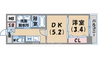 西宮北口プライマリーワン ガーデンテラス【4階】の間取り