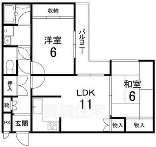 京都府京都市伏見区納所町【マンション】の間取り
