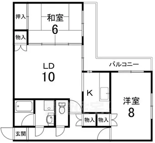 京都府京都市伏見区納所町【マンション】の間取り