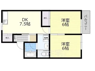 レイクハイム瀬田【1階】の間取り