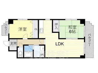 大阪府大阪市住吉区我孫子3丁目【マンション】の間取り