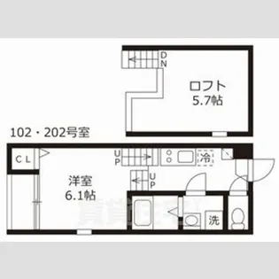 ハーモニーテラス鶴田Ⅱ【2階】の間取り