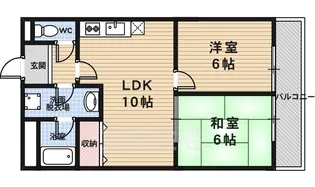 シャトーウメダ【4階】の間取り
