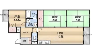 第二シャトーウメダ【1階】の間取り