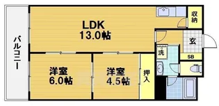 アサワハイツ【308号室】の間取り
