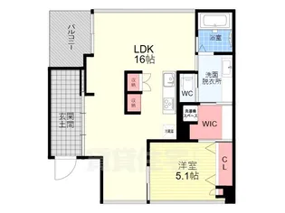 「シャリマー西大路」【4階】の間取り