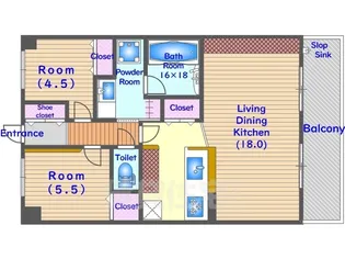 サンレスポアール【7階】の間取り