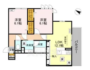 「リヴェール京都桂」【2階】の間取り
