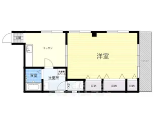 ワンルーム・テル【2階】の間取り