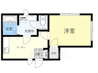ワンルーム・テル【2階】の間取り