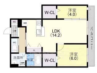 AQUILA須磨海浜公園【2階】の間取り