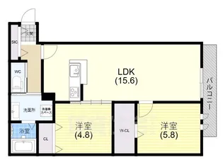 AQUILA須磨海浜公園【2階】の間取り