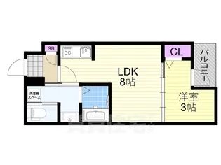 1DKの間取り画像