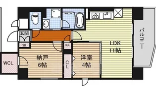 サンエスケーイワタ名城【3階】の間取り