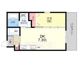 アドバンスコート五条丹波口【3階】の間取り