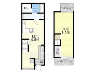 大阪府松原市東新町5丁目【テラスハウス】の間取り