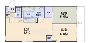 アズール中川【3階】の間取り