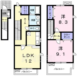 チエロ エ ベント【2階】の間取り