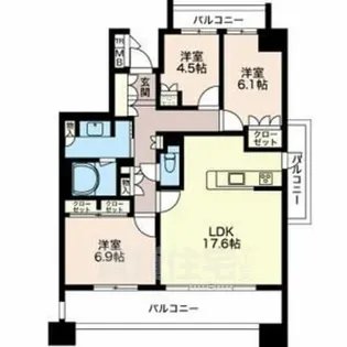 プライムメゾン矢田南【8階】の間取り