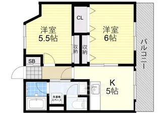 プラザ花芝南都ハイツ【5階】の間取り