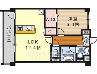 グランツ京都南【1階】の間取り