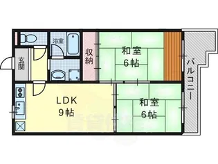 ハイツ三ノ宮【2階】の間取り