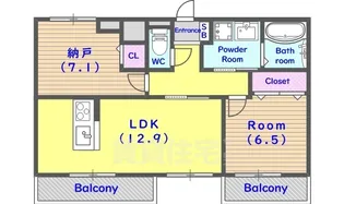 1SLDKの間取り画像