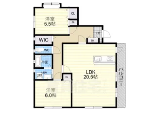 フェリッツ上甲子園【2階】の間取り
