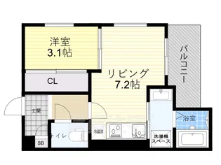 1LDKの間取り画像