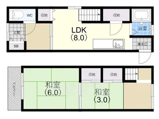 兵庫県神戸市長田区長者町【一戸建】の間取り