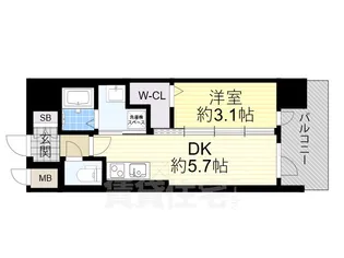 エステムコート大阪プリューム【2階】の間取り