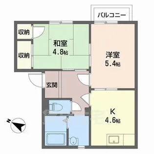 クレセール学園前B棟【2階】の間取り