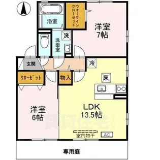 奈良県奈良市四条大路3丁目【アパート】の間取り