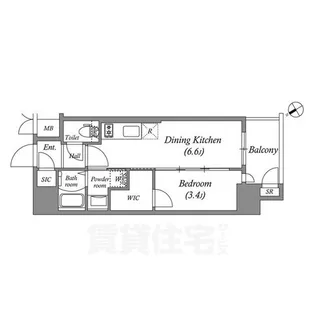 エステムコート名古屋新栄4ネスト【6階】の間取り