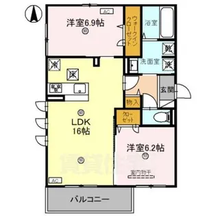 奈良県奈良市西大寺南町【アパート】の間取り