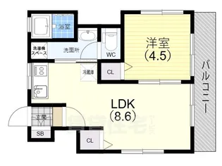 ラムール長田【5階】の間取り