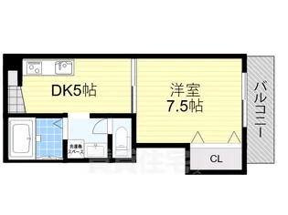 1DKの間取り画像