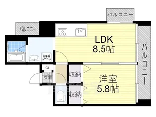 新大阪エルセーヌ五月【5階】の間取り