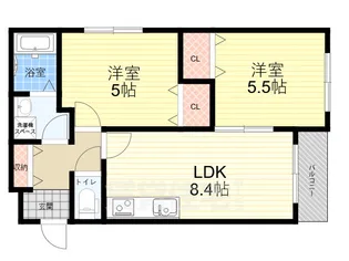 クレセル利倉東2【3階】の間取り