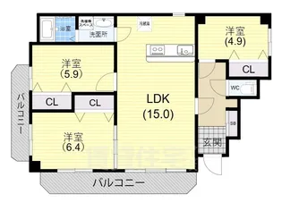 ラムール籠池【2階】の間取り