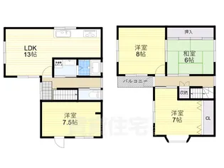 奈良県奈良市大安寺5丁目【一戸建】の間取り
