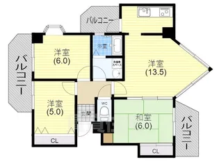 ル・パレ須磨【8階】の間取り