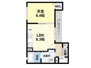 クリエオーレ崇徳院【1階】の間取り