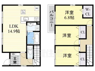 3LDKの間取り画像