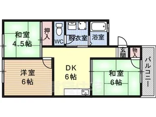 グリーンヒル小金台E棟【2階】の間取り