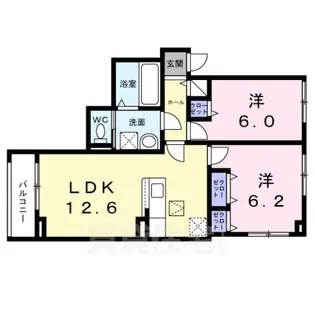 クローバー ノワール【1階】の間取り