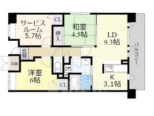 ラフィーネフォレスタ【6階】の間取り