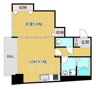 ル・ボーシエル 【5階】の間取り