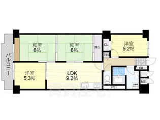 藤和奈良ハイタウン1号棟【11階】の間取り