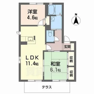 バリュージュ・IBARA・夢み台A【1階】の間取り